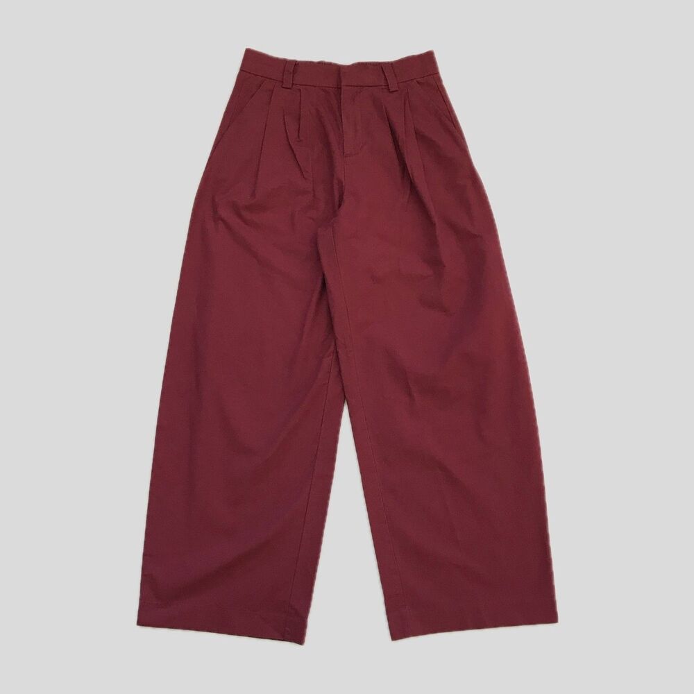 Urban Outfitters BDG Red Cotton Pleated Wide Leg Mid Rise Pants Womens S